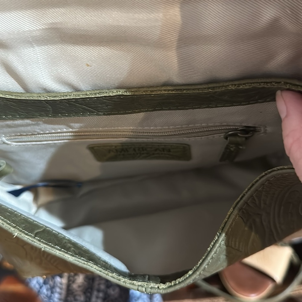 American Leather Co. Olive Crossbody Bag - Picture 7 of 8